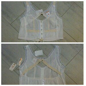 Vintage NVT Romantic Crop Top LaROK With Lace and Open Back. S -M